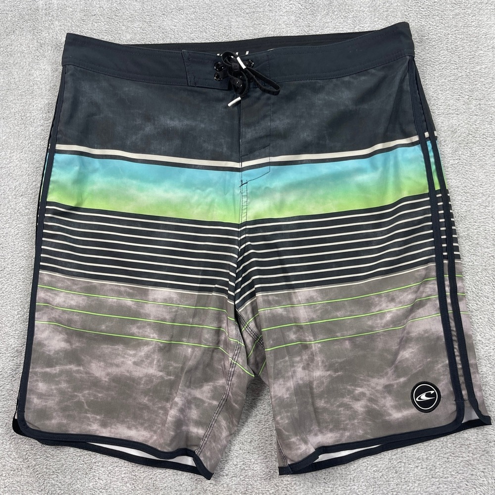 17Men 36 Black Multi Hyperfreak Hydro Stretch Striped Tie Dye